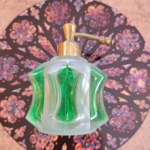 VTG I.W. Rice Perfume Atomizer  (Empty) Boudoir Dresser Pretty Green Frosted